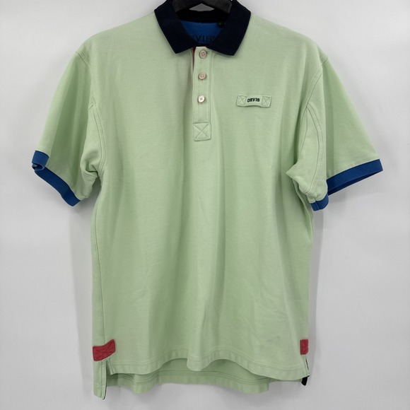 Orvis Fly-Fishing Men's Polo Shirt Size Large Light Green Multi Pima Cotton - Picture 2 of 11